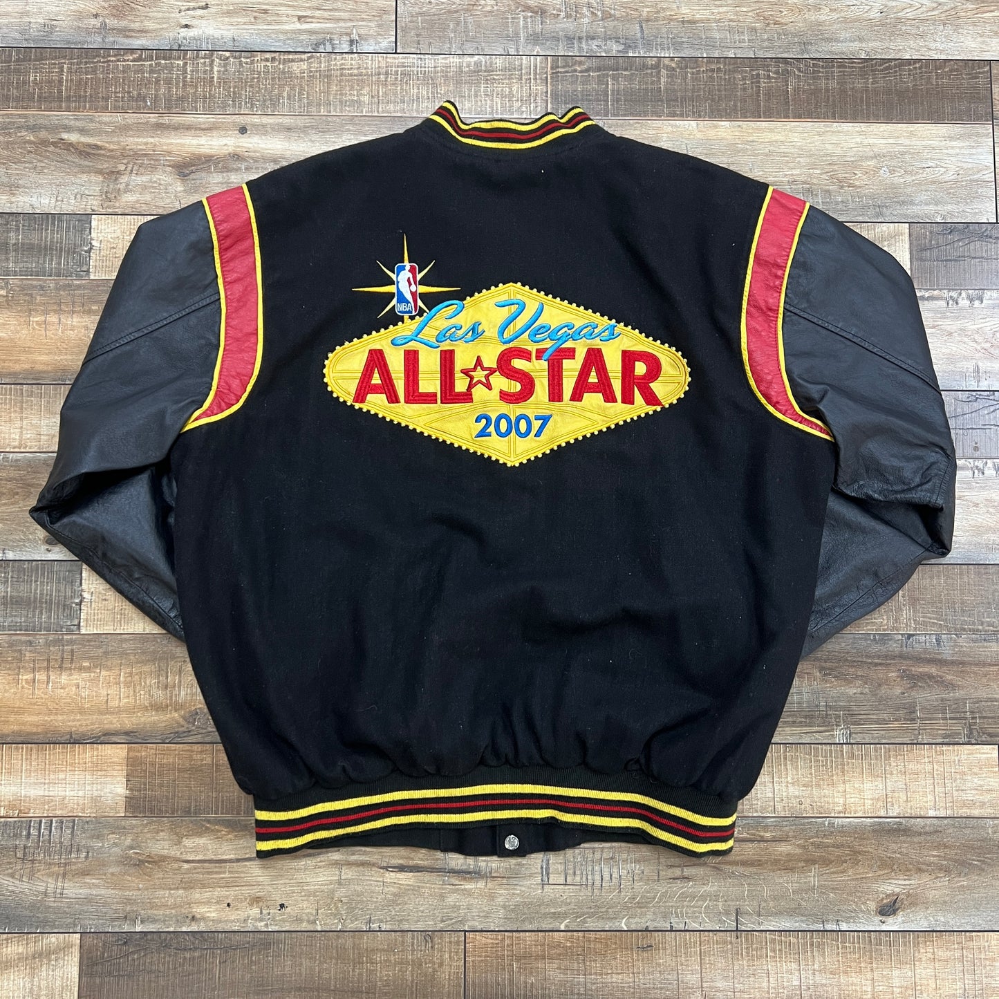Jeff Hamilton Las Vegas NBA All Star 2007 Leather Letterman Reversible Jacket