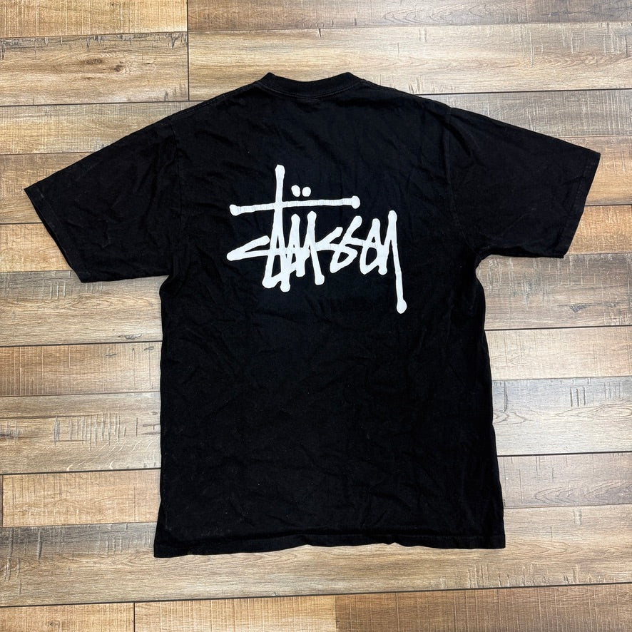 Stussy Basic Script Logo Tee Black