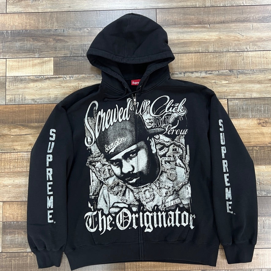 Supreme DJ Screw Zip Up Hooded Sweatshirt Black – Holy Ground