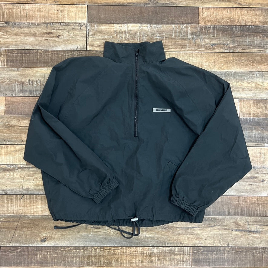 Fear of God Essentials Nylon Windbreaker Half Zip Black