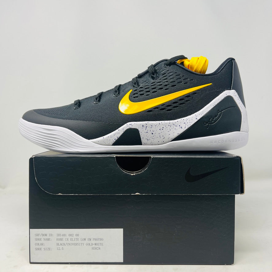 コービー9 black university gold Nike Kobe 9 Em Low Protro Tb Black