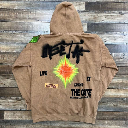 Travis Scott Live at The Gate Hoodie Brown