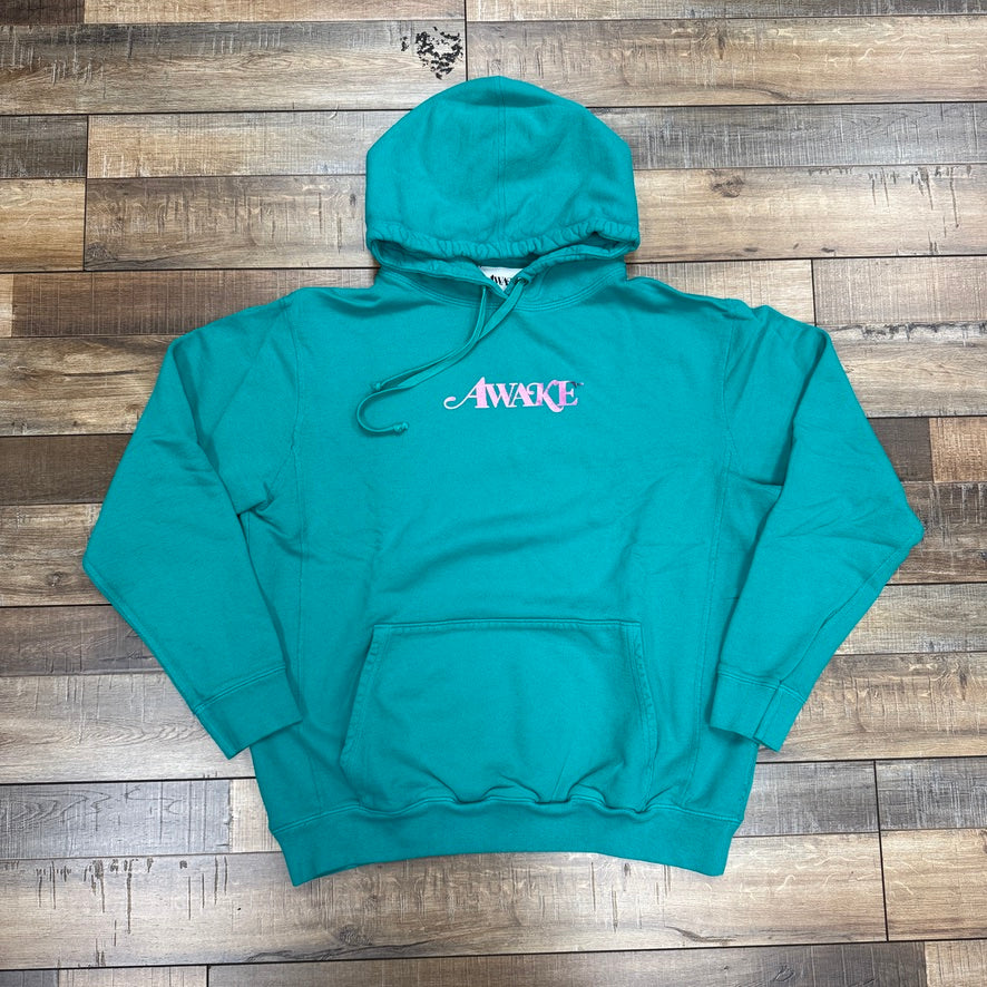 Awake Metallic Foil Logo Hoodie Teal