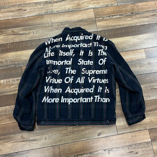 Supreme JUNYA WATANABE CDG MAN Printed Work Jacket Navy Plaid