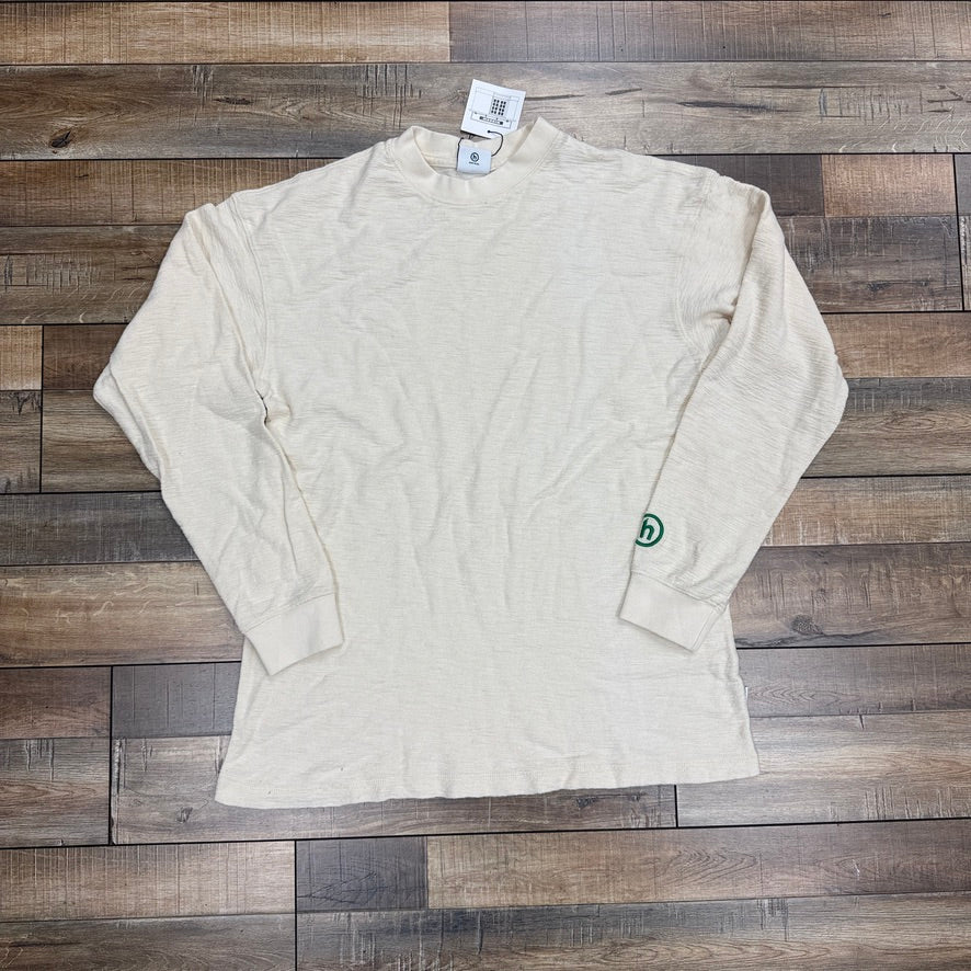 HIDDEN NY Slub LongSleeve Crewneck Thermal Shirt Cream White
