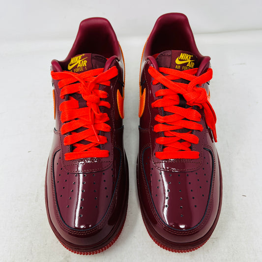Nike Air Force 1 Low Patent Leather Dark Team Red Safety Orange