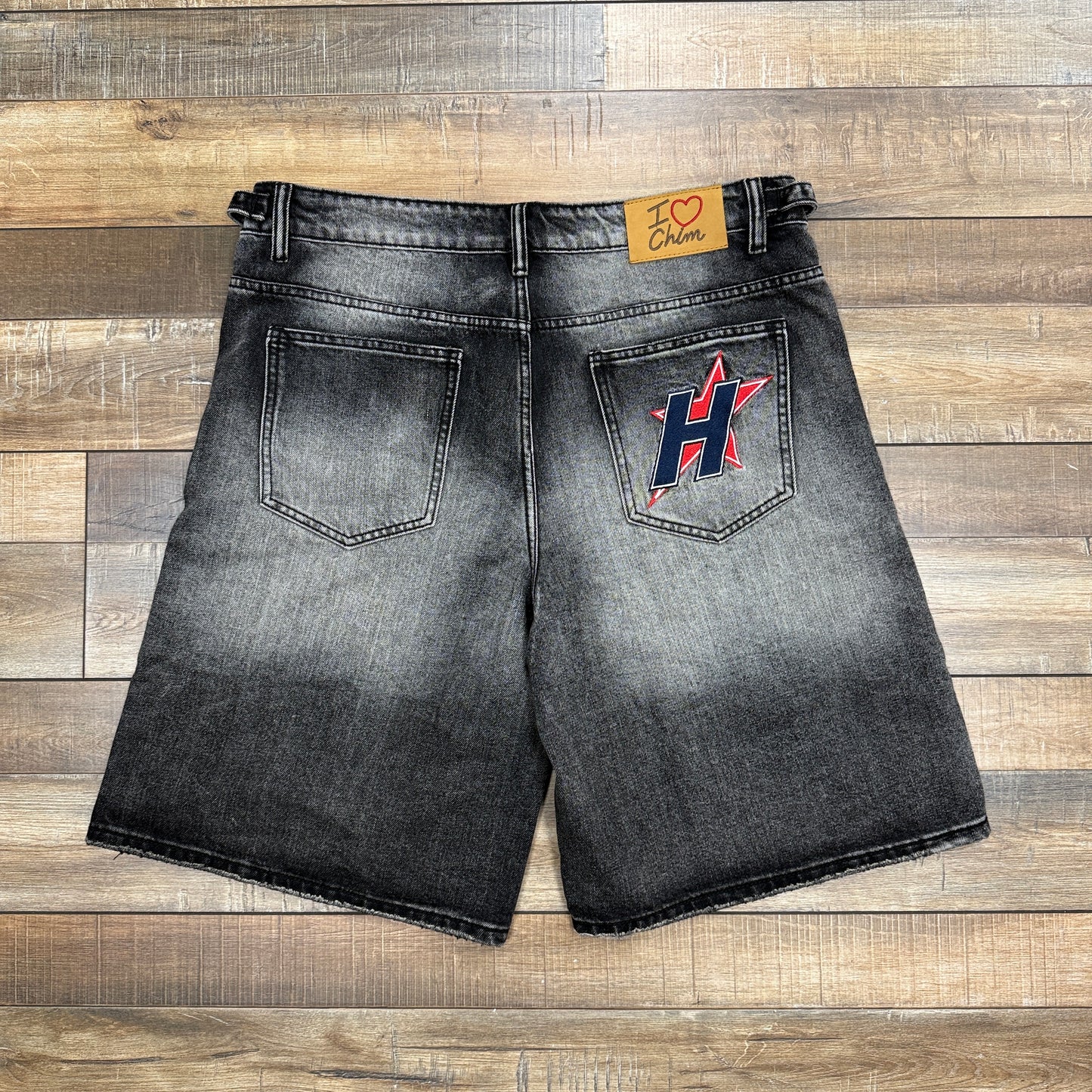 Happy Memories Don't Die HMDD 'Washed Black' Crystal Jorts