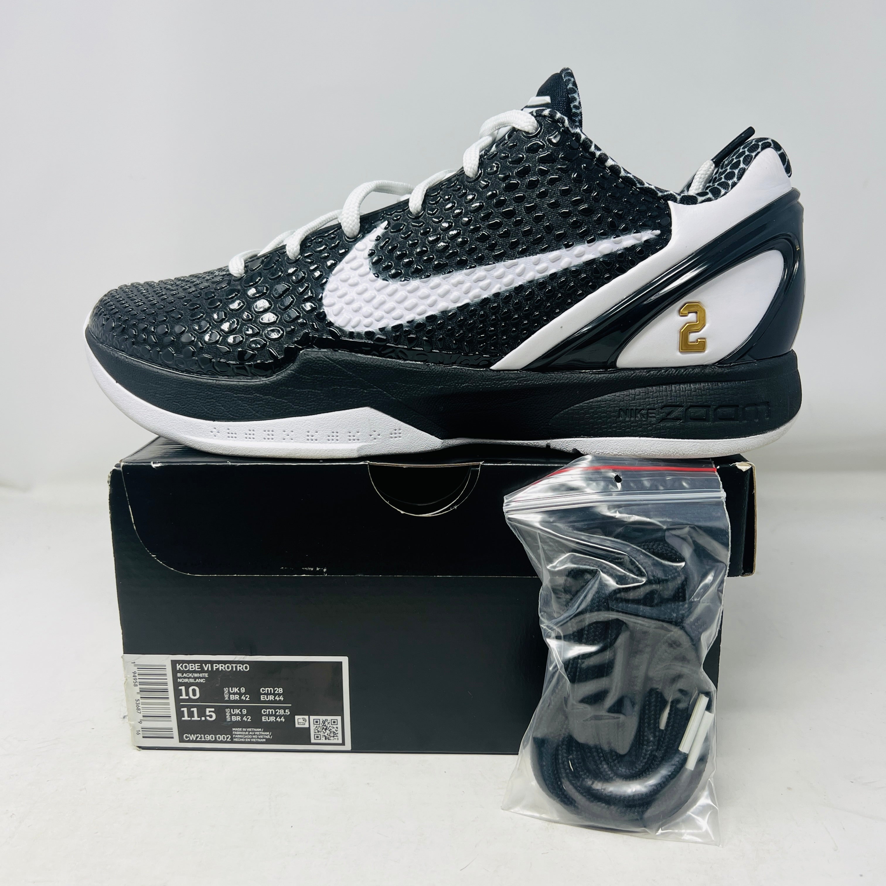 Nike Kobe VI Protro Black and White Textured Sneakers Detailed Product Images Of Nike Kobe 6 Protro “All-Star 2.0” main image 3