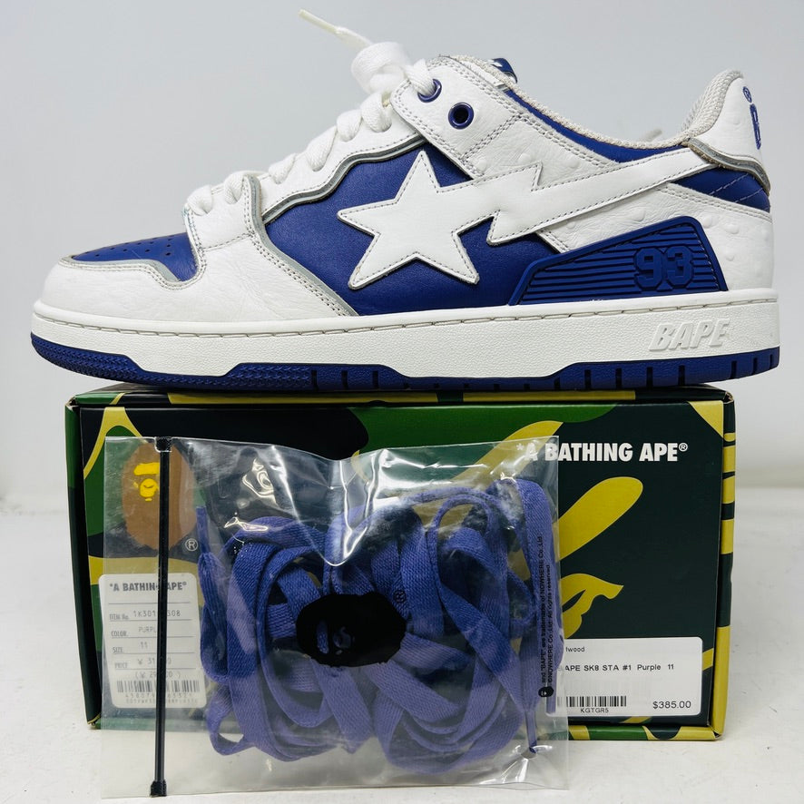 A Bathing Ape Sk8 Sta #1 Ostrich Pack White Purple – Holy Ground