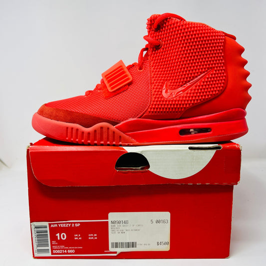Nike Air Yeezy 2 Red October sneakers, 2014, in brand new condition, with slightly damaged original box and accessories.