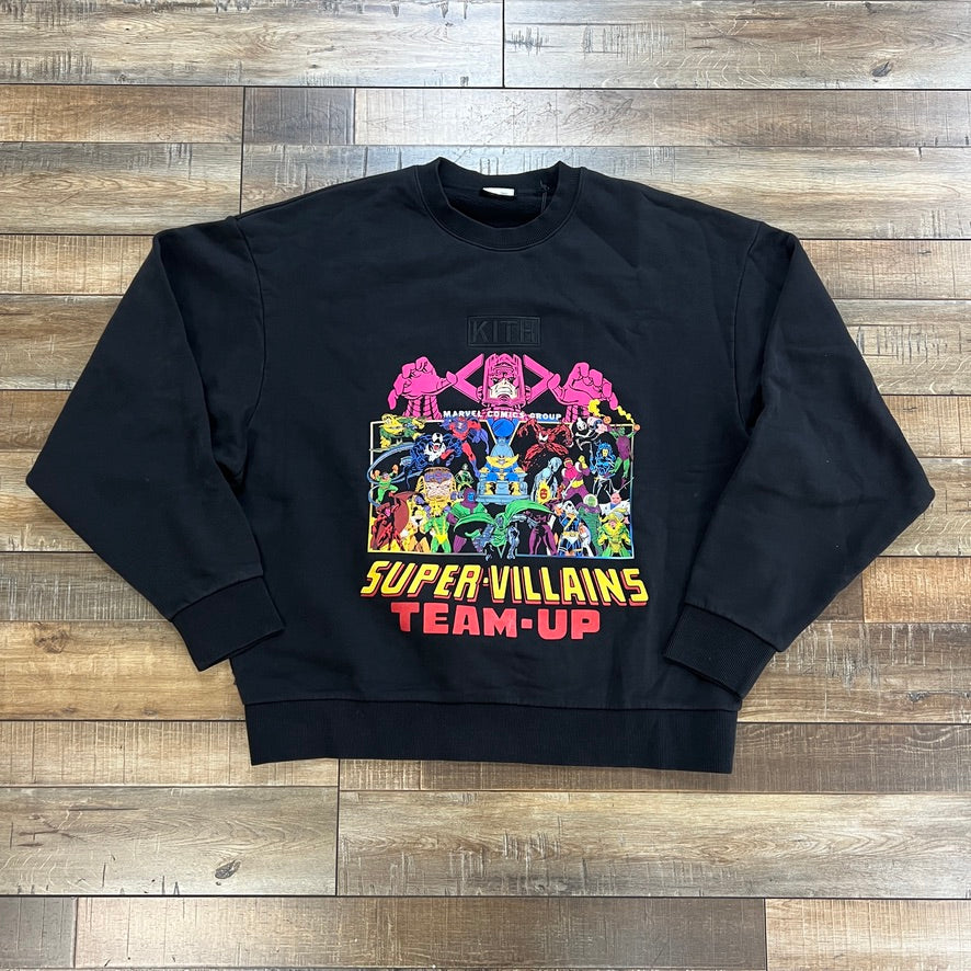 Kith x Marvel Team Up Vintage Nelson Crewneck Black – Holy Ground