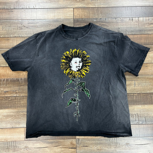 GV Gallery Raspberry Hills Flower Boy Tee in washed black with sunflower graphic, size XL, brand new condition.