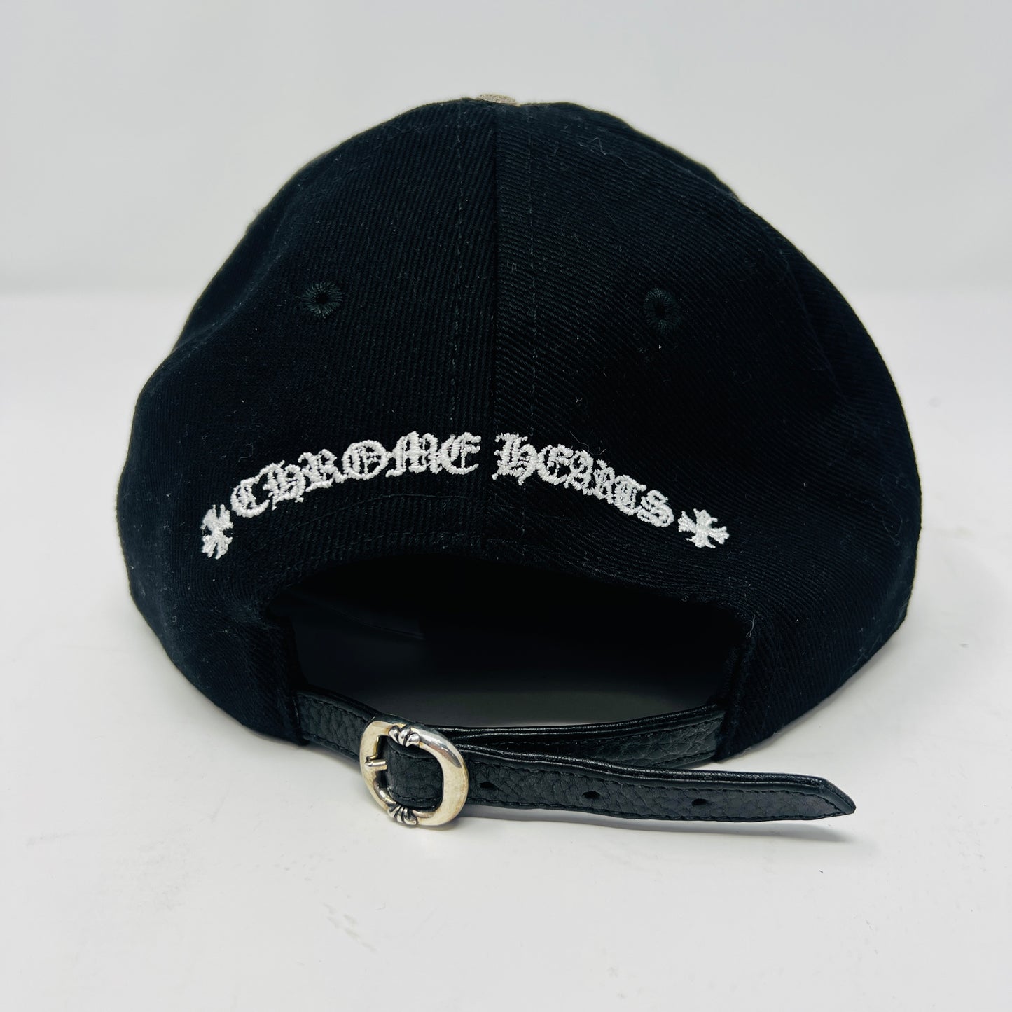 Chrome Hearts Matty Boy Chomper Leather Strapback Hat Black
