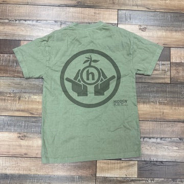 Hidden Nature Hands Faded Army Tee
