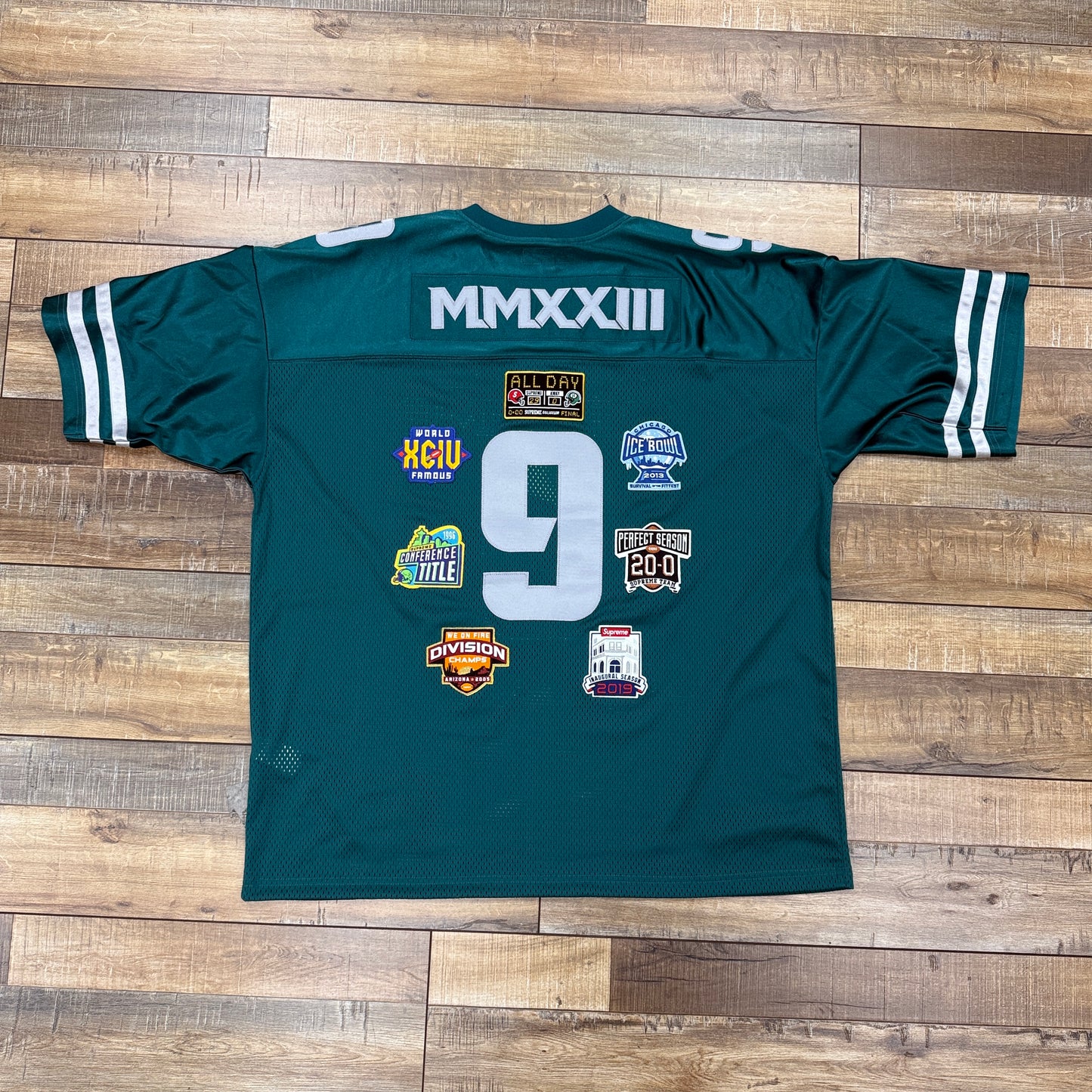 Supreme Championships Embroidered Football Jersey Dark Teal
