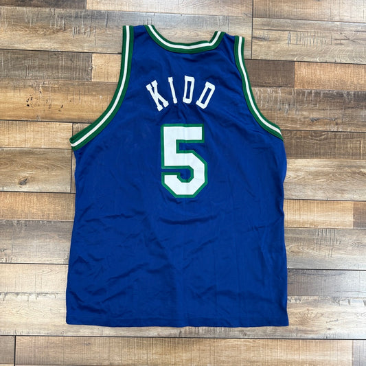 Vintage 90s Champion Dallas Mavericks NBA Jason Kidd Jersey #5