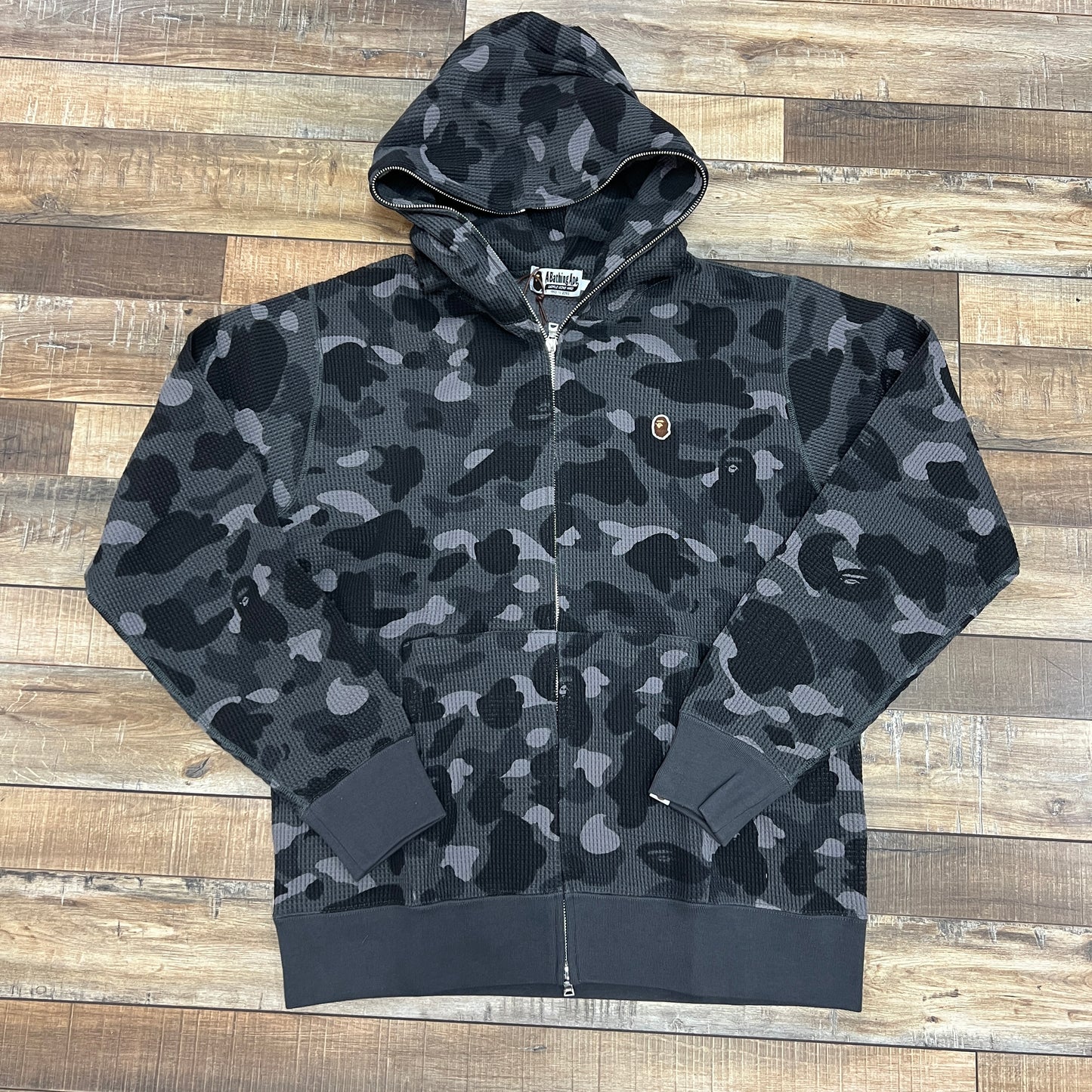 BAPE Color Camo Thermal Full Zip Hoodie Black