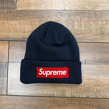 supreme New Era® Box Logo Beanie Navy Supreme New Era Box Logo Beanie (FW24) Navy – Holy Ground