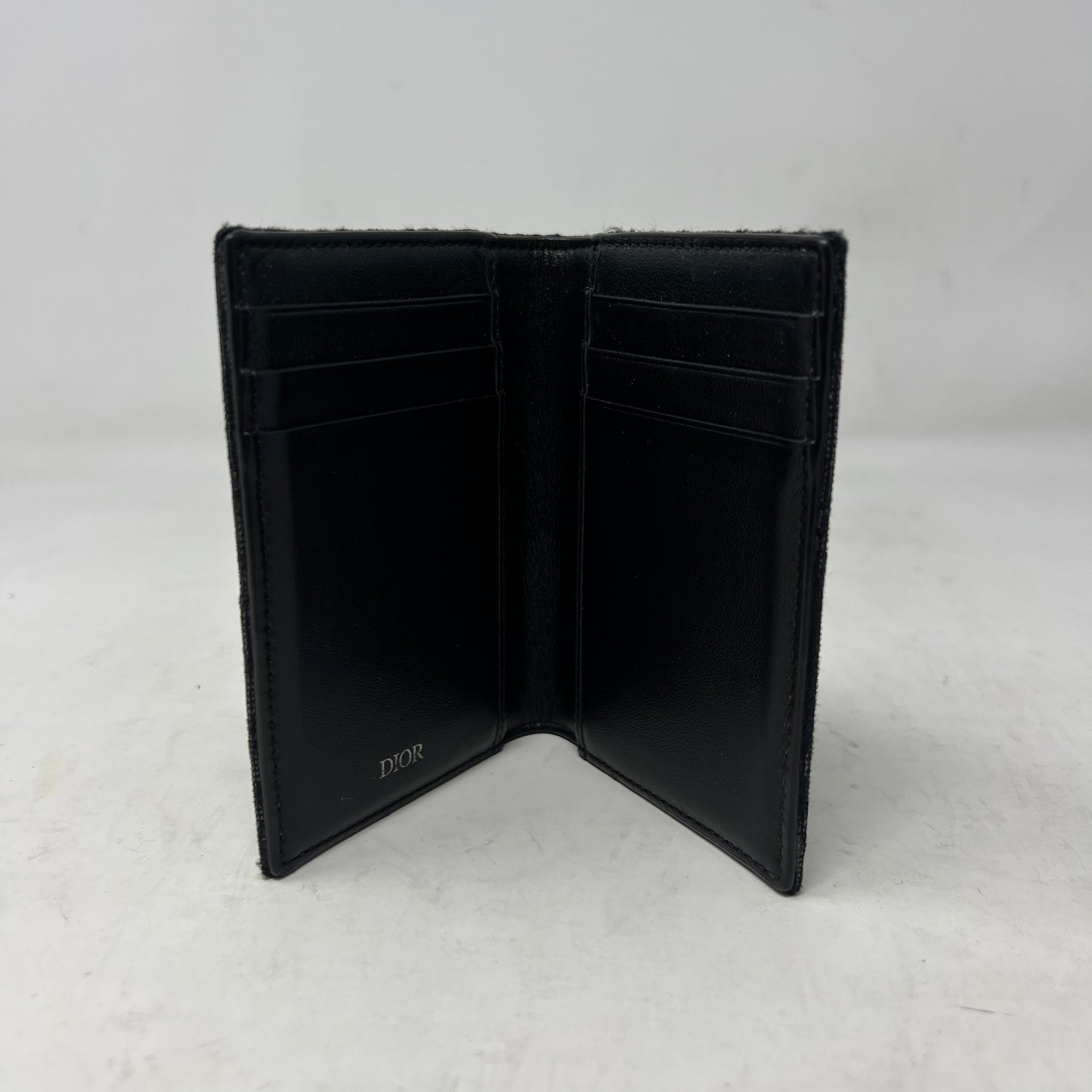 Dior Oblique Jacquard Bifold Card Holder Black