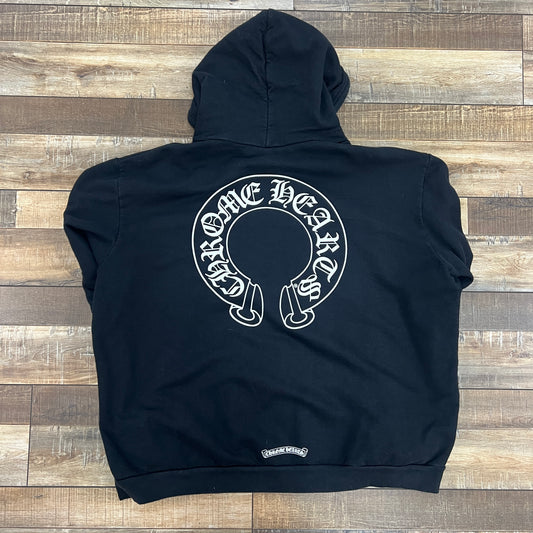 Chrome Hearts Floral Horseshoe Zip Up Hoodie Black