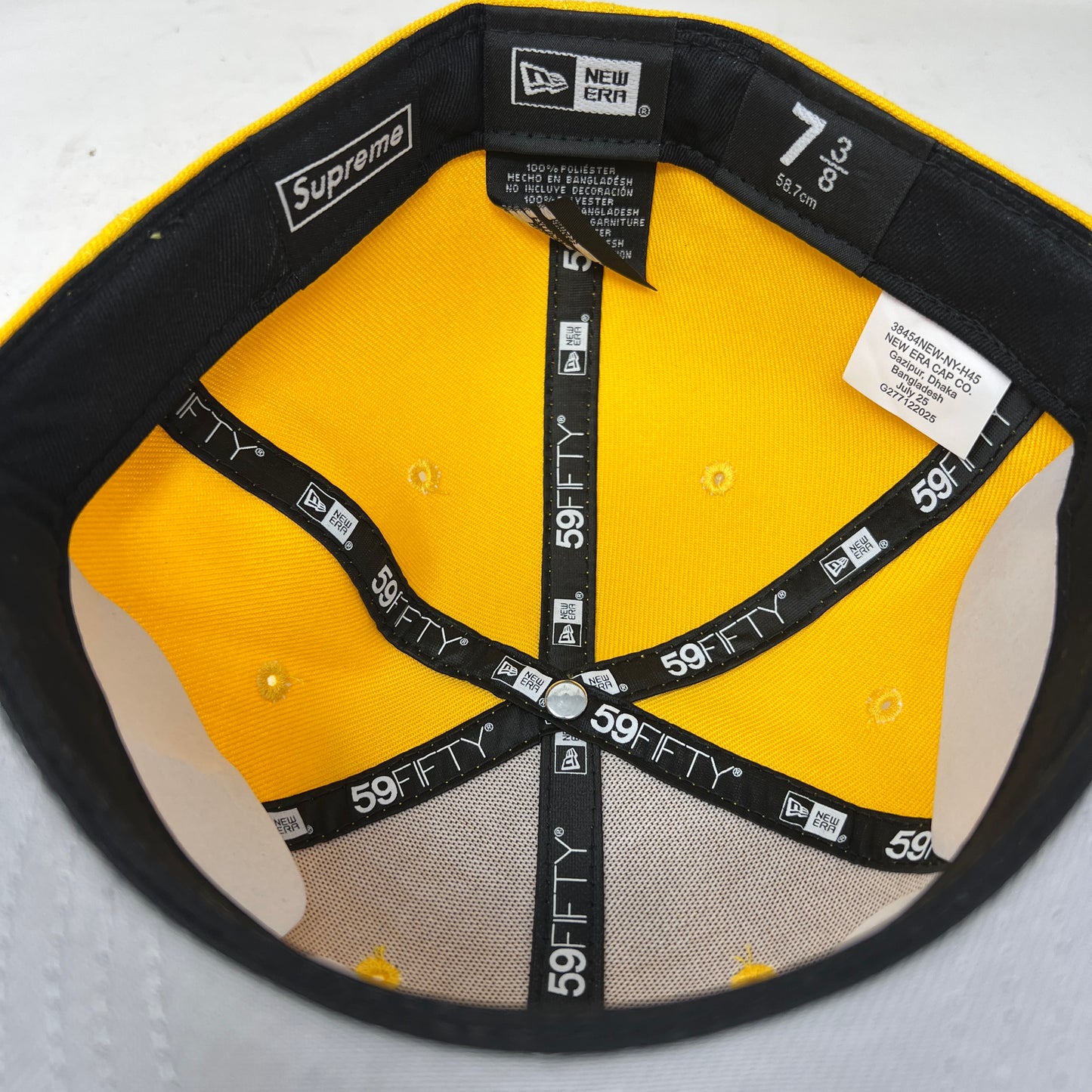 Supreme New Era Reaper S Logo 59Fifty Fitted Hat Yellow