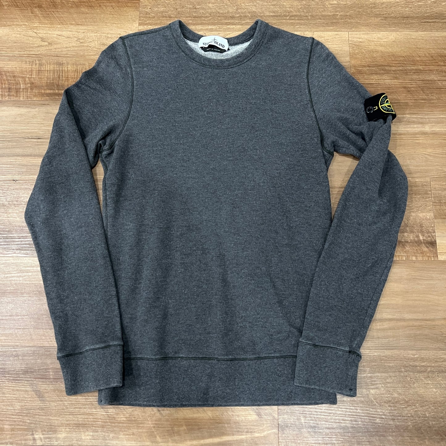 Stone Island Dark Grey Cotton Fleece Crewneck