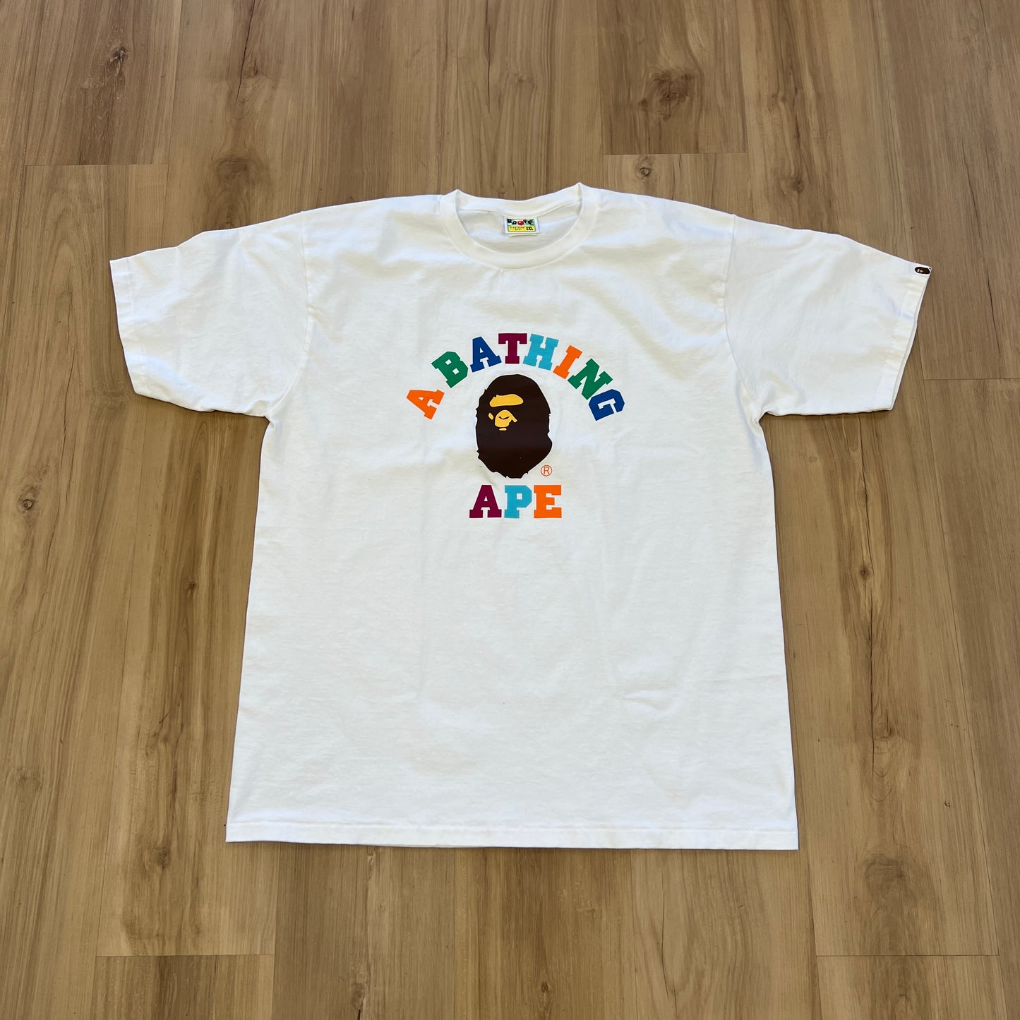 A Bathing Ape Colors College Tee Multi-Color White