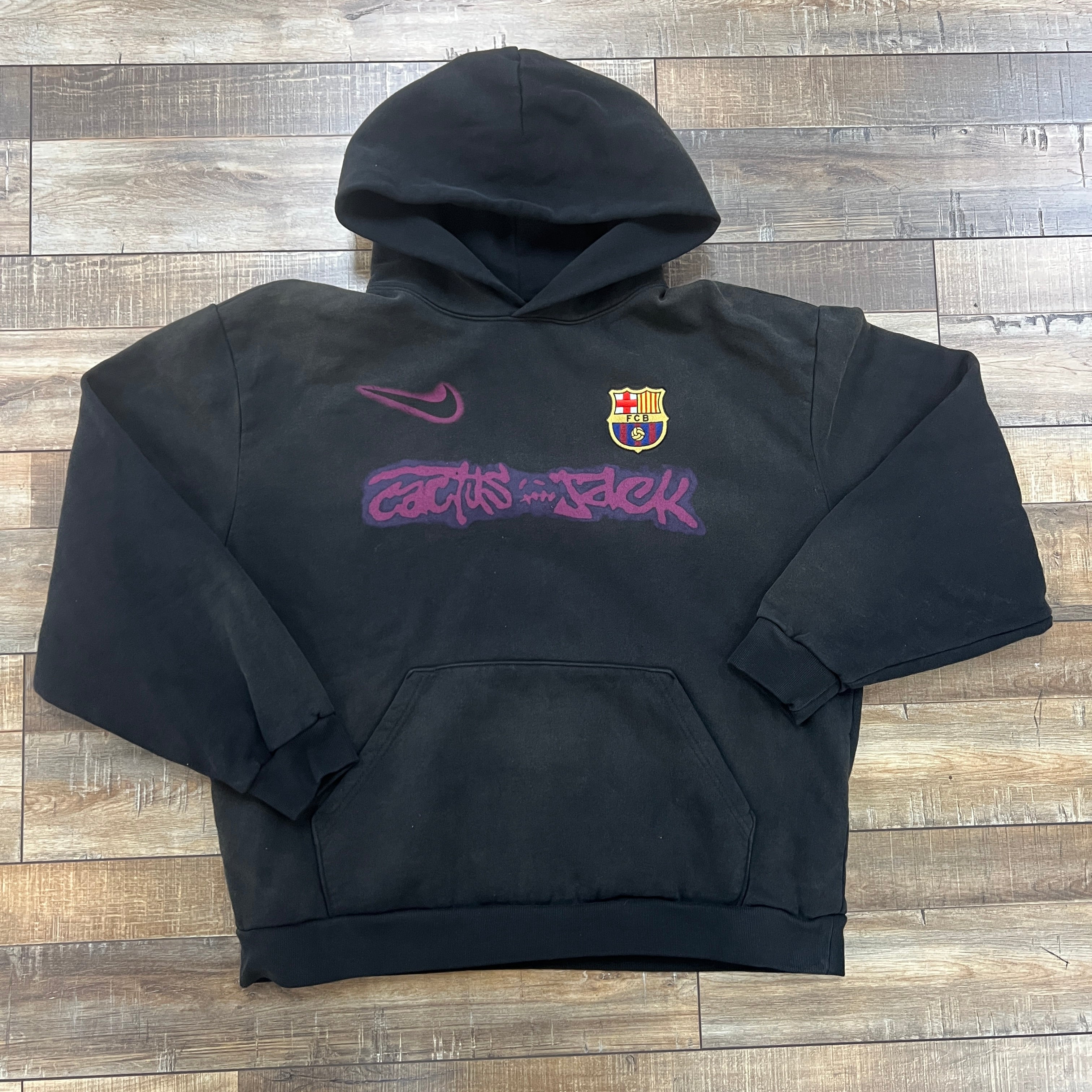 Travis Scott x Nike x FC Barcelona Spray Logo Hoodie Black – Holy