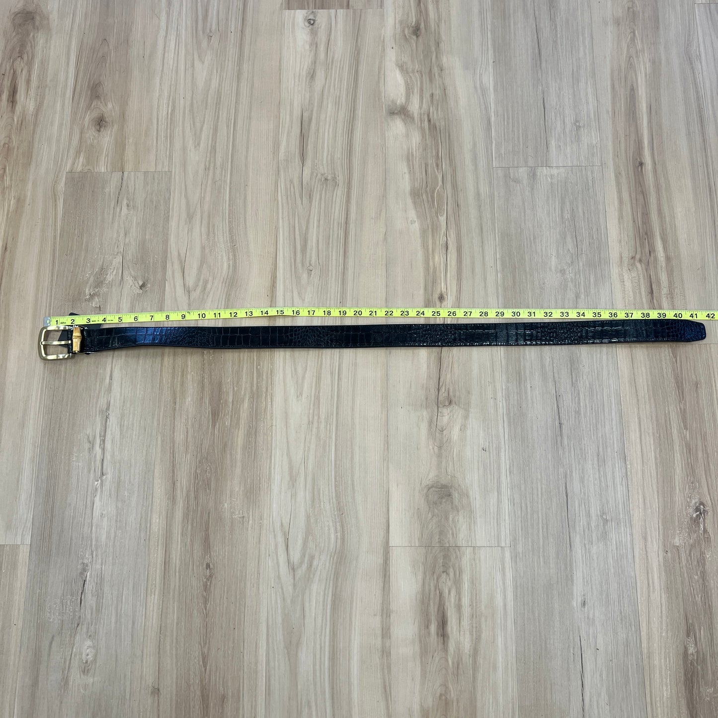 Stussy crocodile embossed leather belt