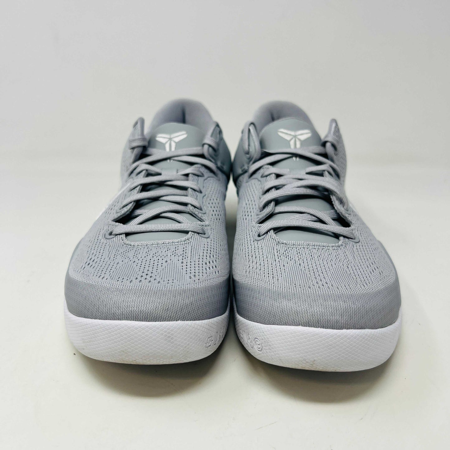 Nike Kobe 8 Protro Wolf Grey sneakers on box, 8.5/10 condition, light wear, 2024 release.