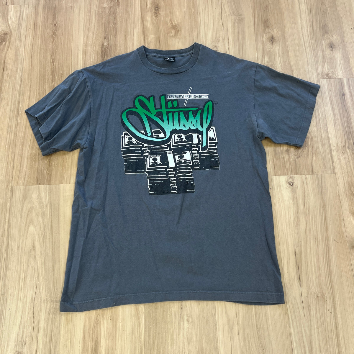 Stussy Dollar Print T-Shirt Grey