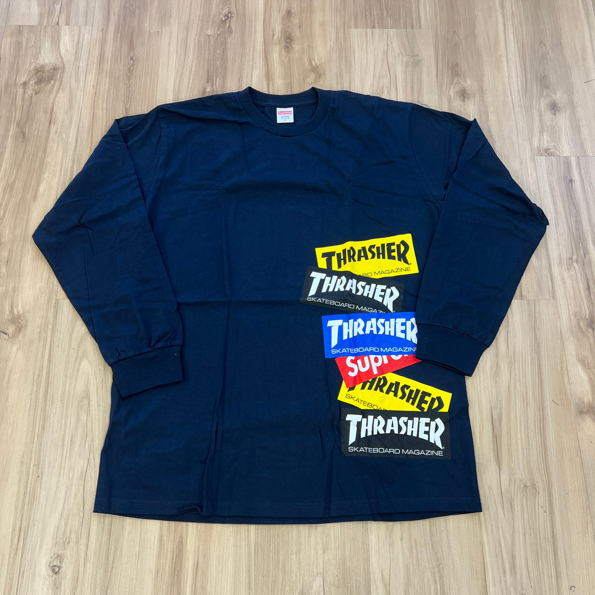 Supreme Thrasher Multi Logo L/S Tee Navy