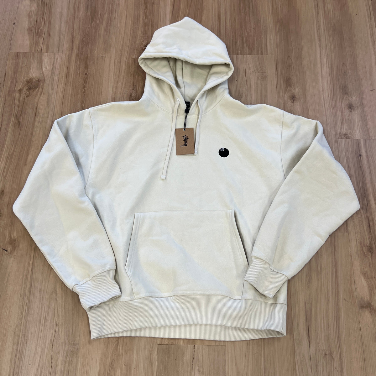 Stussy 8 Ball Embroidered Hoodie Cream