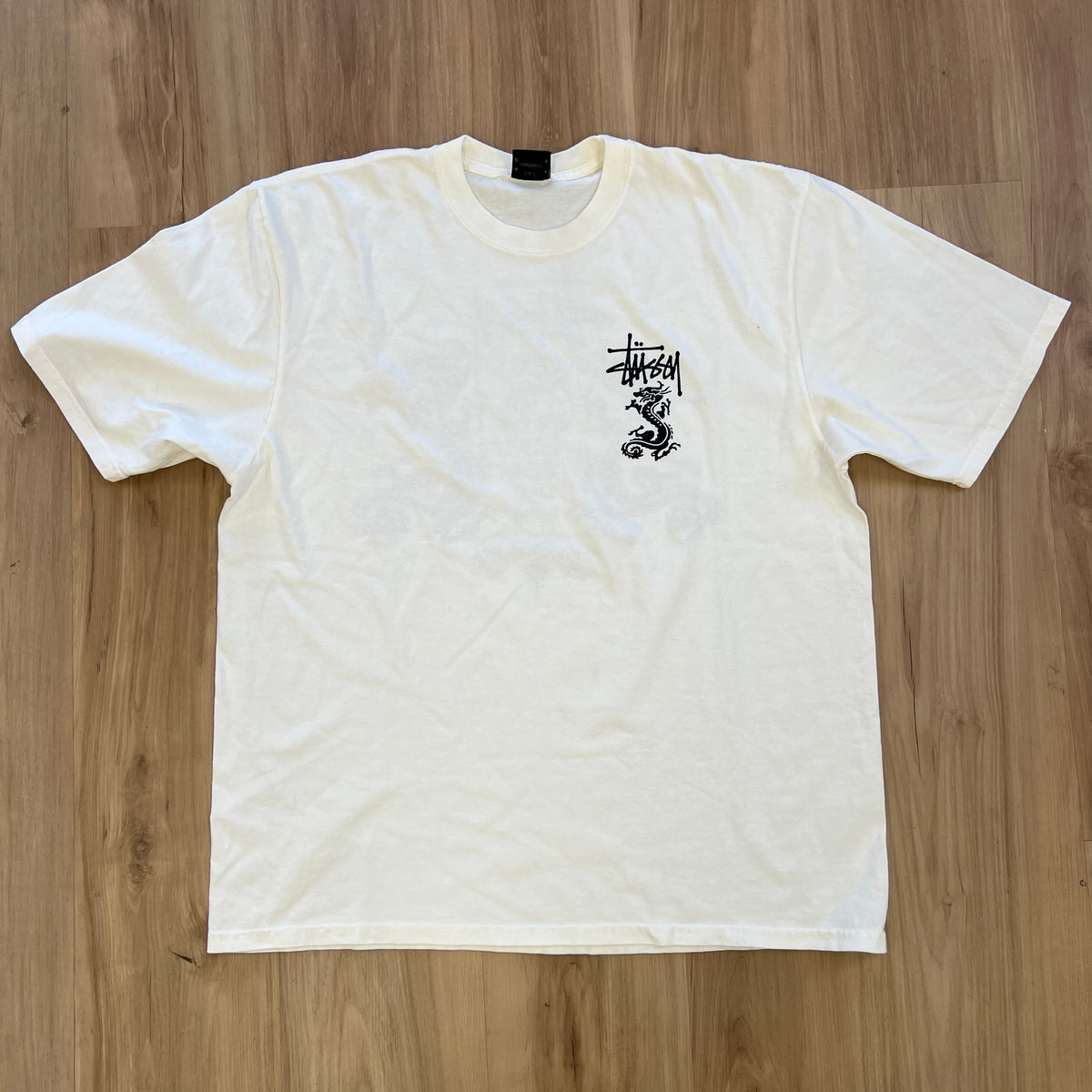 Stussy Double Dragon Pigment Dyed Tee White