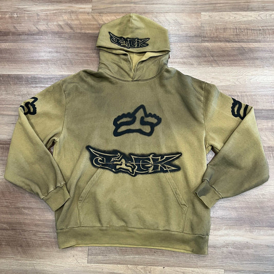 Travis Scott x Fox Racing II Hoodie in Light Brown, XL, brand new condition.