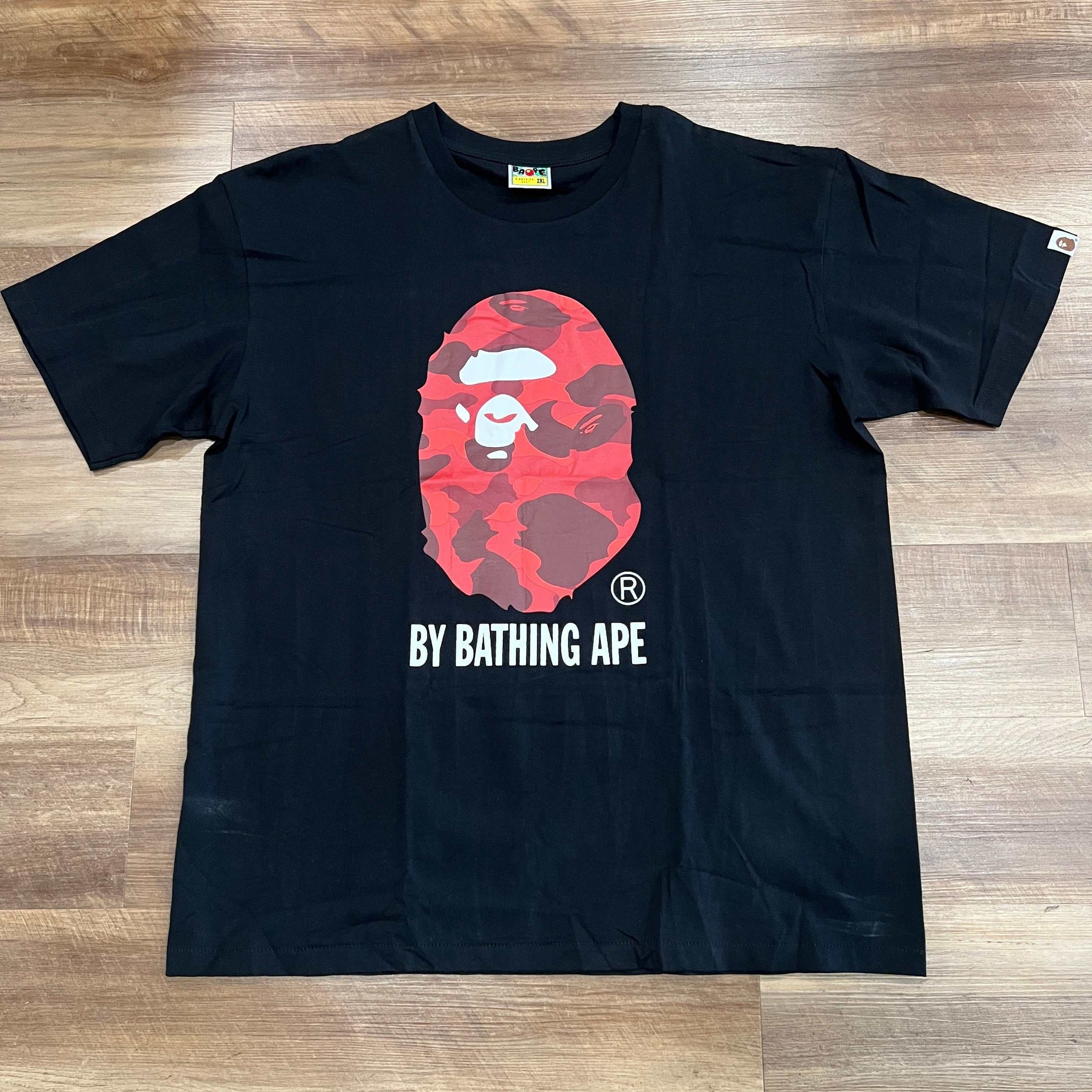 Bape Red Camo Tee XXL, brand new, authentic black shirt.