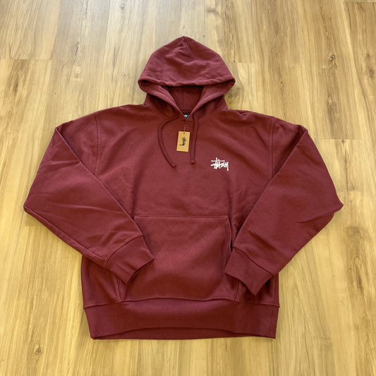 Basic Stussy Pullover Hoodie Wine/Maroon