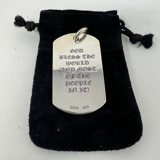 Chrome Hearts God Bless the World Dog Tag Pendant