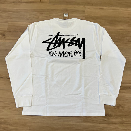 Stussy Stock L.A. LS T-shirt White