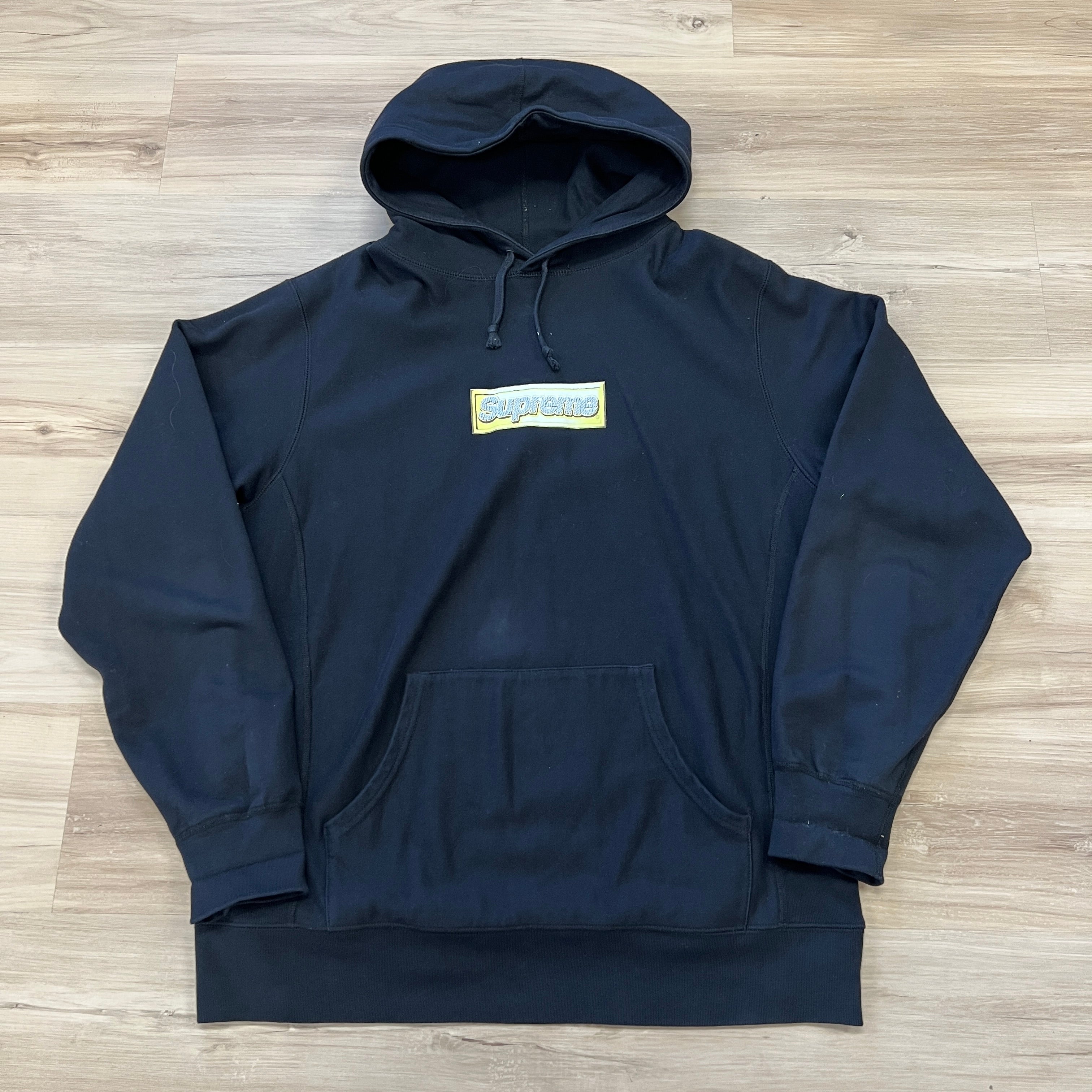 Supreme Bling Box Logo Hooded Sweatshirt Black – Holy Ground