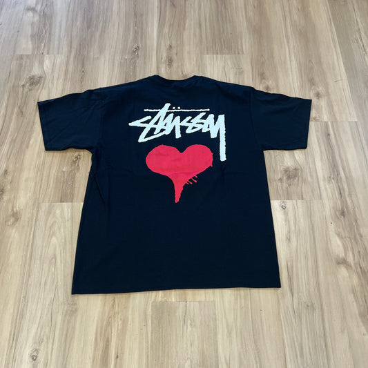 Stussy Stock Heart Tee Black