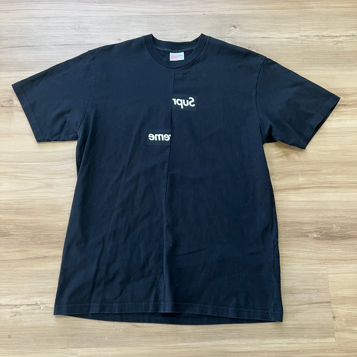 Supreme Comme des Garcons SHIRT Split Box Logo Tee Black