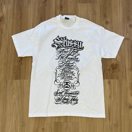 Stussy World Tour 2006 Mister Cartoon White Tee Limited Edition