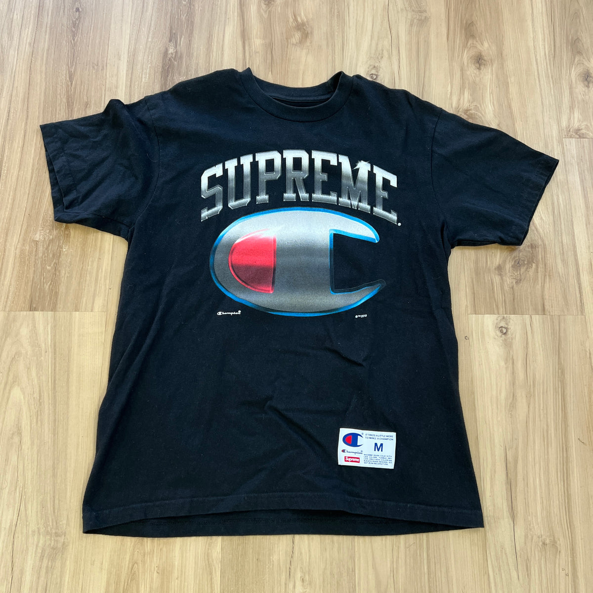 Supreme x Champion Chrome S/S Top Black