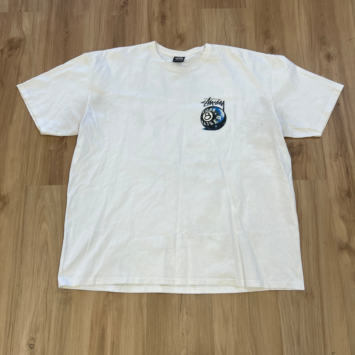 Stussy Born X Raised 8 Ball Tee White