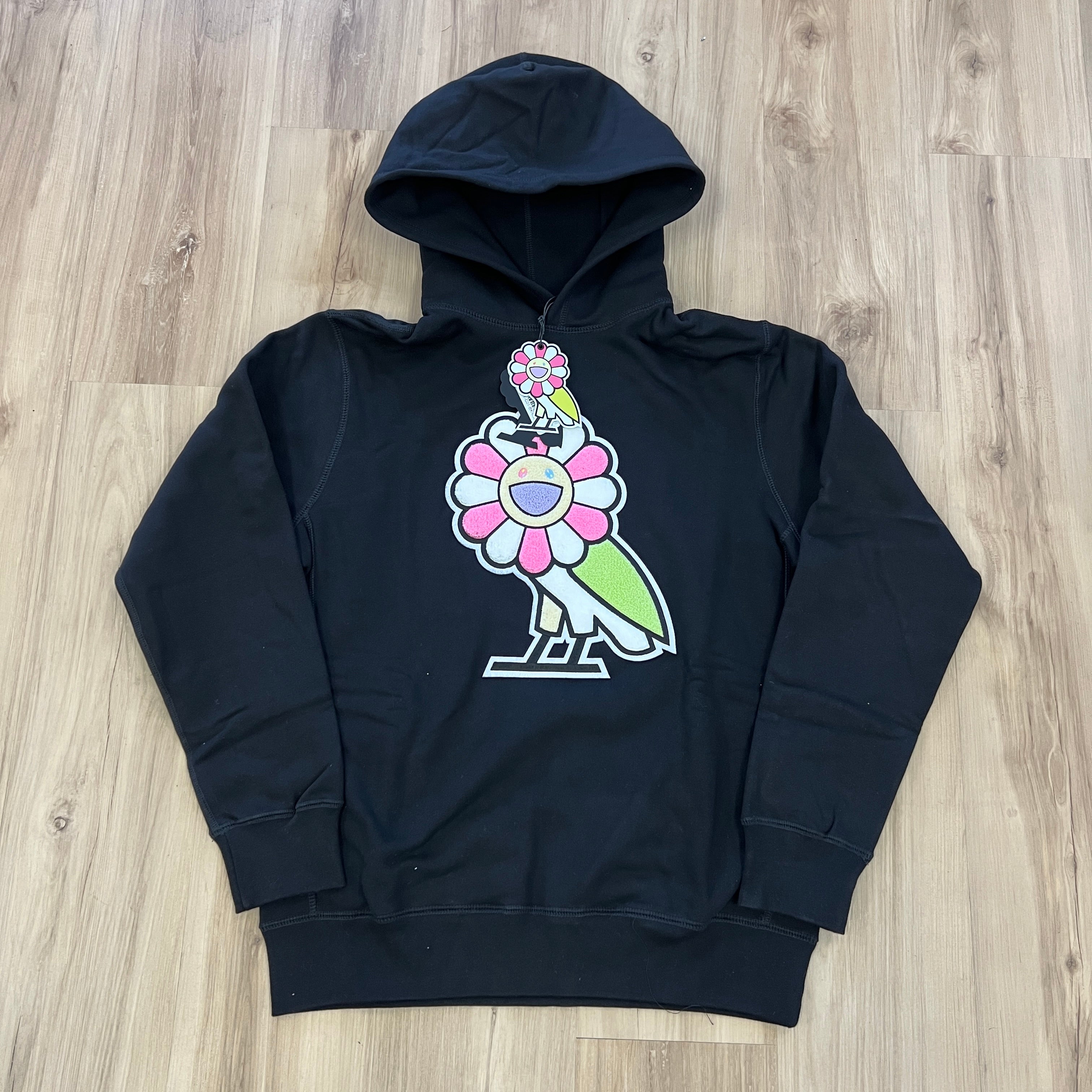 OVO x 村上 隆 SURPLUS FLOWER OWL TEE GREY Takashi Murakami x OVO Surplus Flower Owl Hoodie – Holy Ground