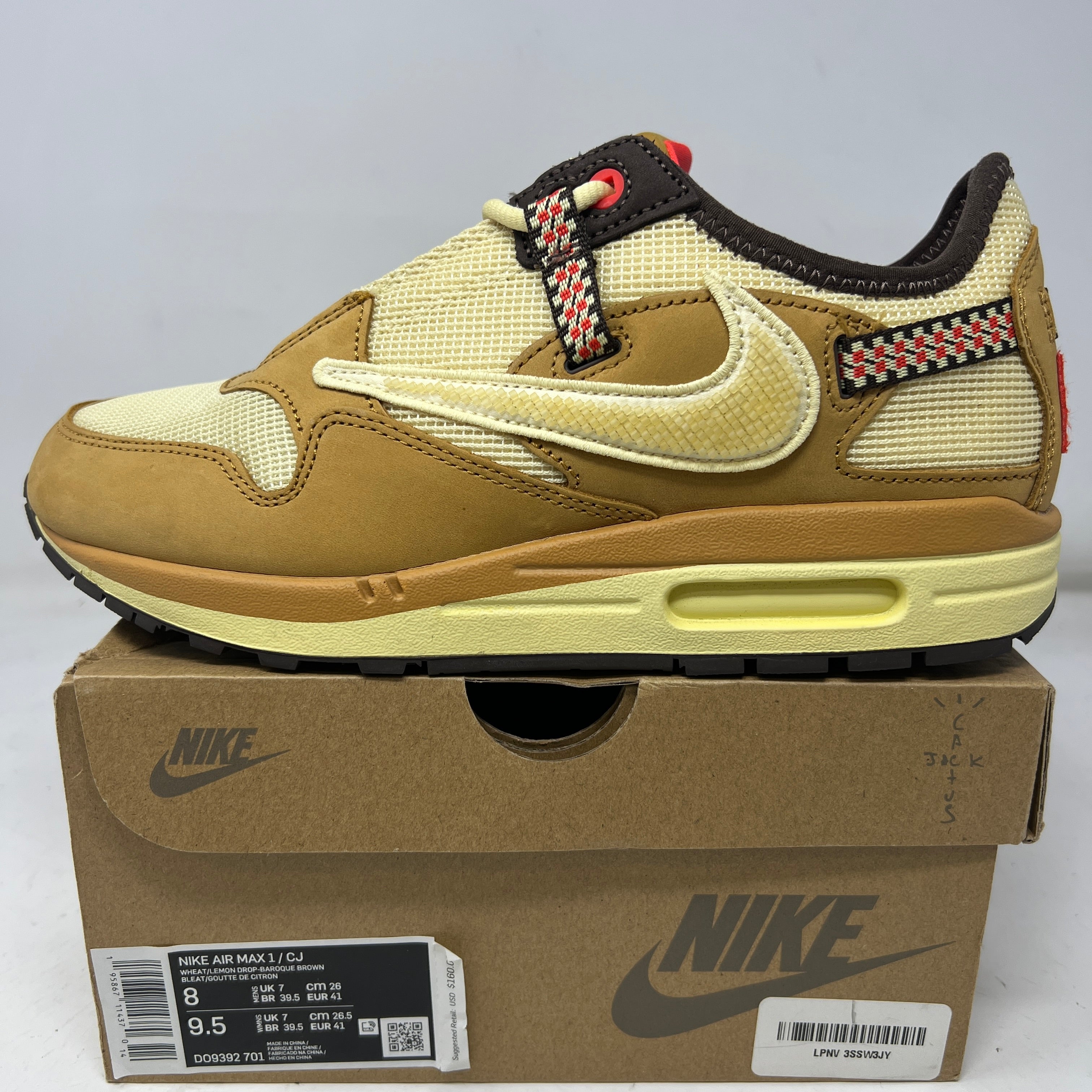 Nike Air Max 1 Travis Scott Cactus Jack Wheat Lemon Drop Nike Air Max 1 Travis Scott Cactus Jack Wheat Lemon Drop