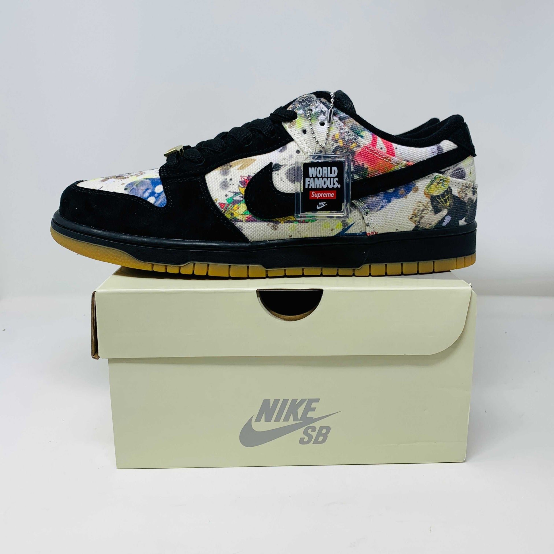Nike SB Dunk Low Supreme Rammellzee sneakers 2023, brand new, box in good condition, white laces, hang tag.