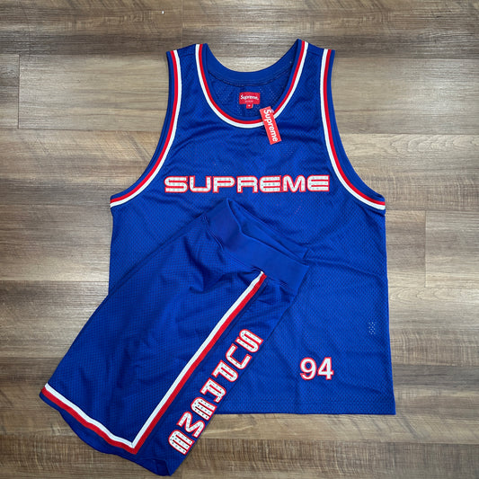 Supreme Rhinestone Basketball Jersey & Shorts Set