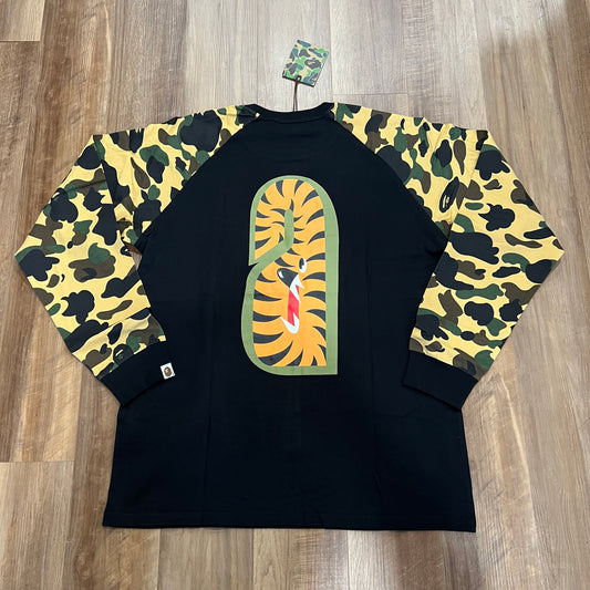 BAPE 1st Camo Shark LS Tee Black/Yellow